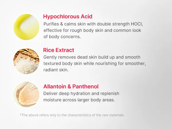 Soin exfoliant corps lissant à l'acide hypochloreux - Medicube